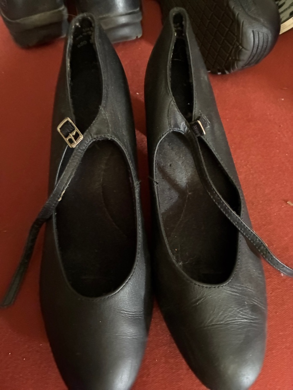 Capezio Black Mary Jane Heels with Buckle Strap